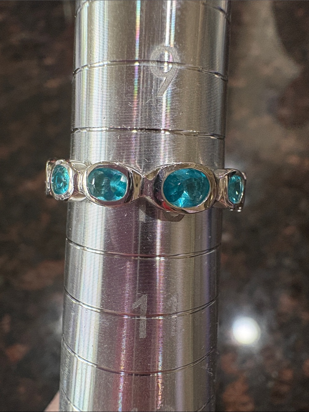 Silpada Sterling Ring with Blue Topaz Stones